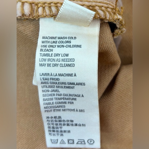 Free People 28 Curvy Lace Back Raw Hem Super Bell Bottom Jeans in Harvest Gold - Picture 8 of 10